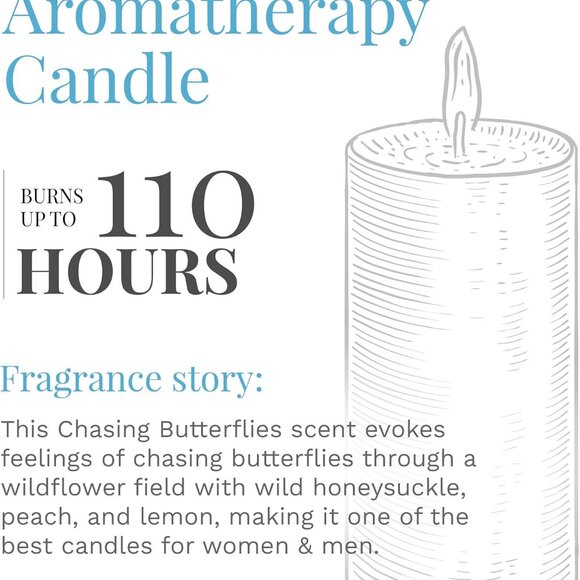 Everday Chasing Butterflies Scented Candle, 18 oz. Aromatherapy Candle, Off-Whit - Picture 5 of 9